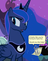 Size: 400x500 | Tagged: safe, edit, edited screencap, screencap, princess luna, alicorn, pony, g4, luna eclipsed, clippit, cropped, female, mare, text