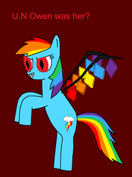 Size: 900x1210 | Tagged: safe, rainbow dash, g4, crossover, flandre scarlet, touhou