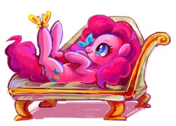 Size: 776x557 | Tagged: safe, artist:nyoncat, pinkie pie, butterfly, g4, couch, tumblr