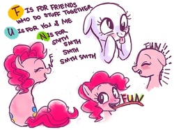 Size: 579x433 | Tagged: dead source, safe, artist:nyoncat, pinkie pie, g4, f.u.n., fun song, spongebob squarepants, tumblr