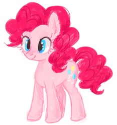 Size: 591x633 | Tagged: safe, artist:nyoncat, pinkie pie, earth pony, pony, g4, cute, diapinkes, female, mare, simple background, solo, white background