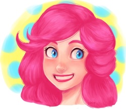 Size: 524x452 | Tagged: safe, artist:nyoncat, pinkie pie, human, g4, abstract background, humanized
