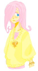 Size: 242x444 | Tagged: safe, artist:anjallou, fluttershy, human, g4, humanized, ms paint, solo