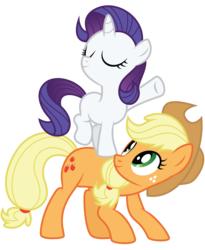 Size: 4500x5500 | Tagged: safe, artist:midnight--blitz, applejack, rarity, sweetie belle, earth pony, pony, unicorn, g4, magic duel, absurd resolution, duo, duo female, female, filly, foal, mare, recolor, simple background, transparent background, vector