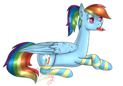 Size: 1121x789 | Tagged: safe, artist:pinkie321pie, rainbow dash, pony, g4, female, popsicle, solo