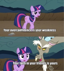 Size: 942x1049 | Tagged: safe, edit, edited screencap, screencap, discord, twilight sparkle, g4, the return of harmony, comic, duo, movie quote, screencap comic, star wars, star wars: return of the jedi