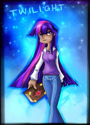 Size: 1000x1400 | Tagged: dead source, safe, artist:exunary, twilight sparkle, human, g4, book, dark skin, female, humanized, solo