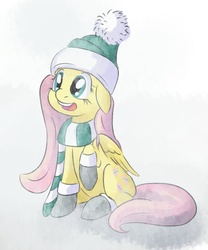 Size: 999x1201 | Tagged: safe, artist:postscripting, fluttershy, g4, boots, clothes, hat, scarf