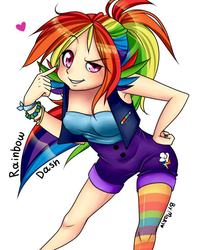 Size: 768x960 | Tagged: safe, artist:sweetmariia, rainbow dash, human, g4, dreamworks face, female, humanized, solo