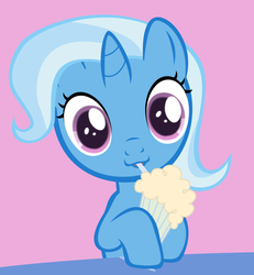 Size: 1007x1089 | Tagged: safe, artist:cloud-jumper, trixie, pony, unicorn, g4, :3, female, filly, filly trixie, heart attack, looking at you, milkshake, milkshake ponies, younger