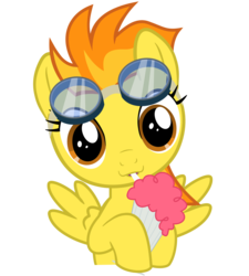 Size: 2000x2222 | Tagged: safe, artist:isegrim87, spitfire, pegasus, pony, g4, cute, cutefire, female, filly, foal, goggles, milkshake, milkshake ponies, simple background, solo, transparent background