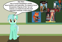 Size: 887x605 | Tagged: safe, lyra heartstrings, g4, chalkboard, human studies101 with lyra, jar jar binks, meme, star wars