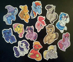 Size: 716x605 | Tagged: artist needed, safe, applejack, berry punch, berryshine, big macintosh, derpy hooves, dj pon-3, doctor whooves, fluttershy, octavia melody, pinkie pie, princess luna, rainbow dash, rarity, time turner, trixie, twilight sparkle, vinyl scratch, alicorn, earth pony, pegasus, pony, unicorn, g4, :p, cute, female, filly, floppy ears, flying, foal, grin, headphones, irl, lidded eyes, magnet, male, mane six, mare, merchandise, mouth hold, one eye closed, photo, prone, raised hoof, shy, silly, sitting, smiling, spread wings, stallion, sunglasses, tongue out, underhoof, wings, wink, woona, younger