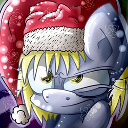 Size: 1024x1024 | Tagged: safe, artist:extradan, derpy hooves, oc:jerky hooves, g4, ask, christmas, tumblr