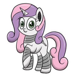 Size: 800x800 | Tagged: safe, artist:scramjet747, sweetie belle, pony, robot, unicorn, g4, cutie mark, female, future sweetie bot, hooves, horn, looking at you, mare, older, raised hoof, request, simple background, solo, sweetie bot, white background