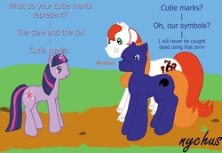 Size: 750x516 | Tagged: safe, artist:babynychus, twilight sparkle, oc, g1, g4, generation leap