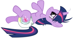 Size: 1228x650 | Tagged: dead source, safe, artist:cupcakescankill, twilight sparkle, pony, unicorn, g4, diaper, diaper fetish, female, mare, non-baby in diaper, on back, sad, scrunchy face, simple background, solo, transparent background, unicorn twilight, urine, wet, wet diaper