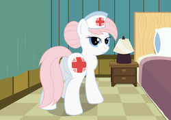 Size: 5242x3699 | Tagged: dead source, safe, artist:azurelius, artist:kalas17, nurse redheart, earth pony, pony, g4, butt, female, mare, nurse redbutt, plot, solo