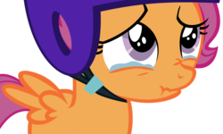 Size: 962x576 | Tagged: safe, artist:thestorm117, scootaloo, pegasus, pony, g4, sleepless in ponyville, crying, female, helmet, simple background, solo, transparent background, vector