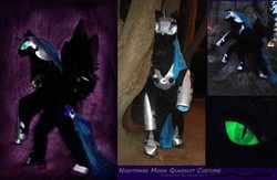 Size: 1107x721 | Tagged: safe, nightmare moon, g4, cosplay, fursuit, irl, photo, quadsuit