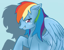 Size: 800x628 | Tagged: safe, artist:medowsweet, rainbow dash, pegasus, pony, g4, female, grin, mare, profile, smiling, solo