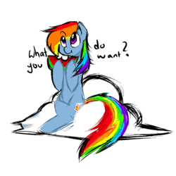 Size: 1000x1000 | Tagged: safe, artist:karler, rainbow dash, pony, g4, :t, cloud, female, food, mare, on a cloud, simple background, sitting, sitting on a cloud, solo, transparent background, watermelon, wingless