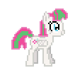 Size: 106x96 | Tagged: artist needed, source needed, safe, blossomforth, pony, g4, adoraforth, animated, cute, desktop ponies, female, pixel art, simple background, solo, sprite, transparent background