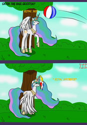 Size: 2500x3600 | Tagged: safe, artist:lucandreus, princess celestia, g4, ball, beach ball, comic, crying