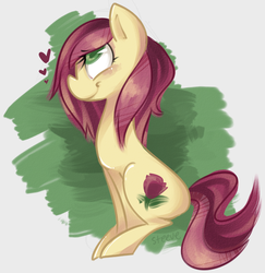 Size: 702x721 | Tagged: safe, artist:steeve, roseluck, earth pony, pony, g4, female, heart, mare, rose, solo