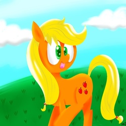 Size: 500x500 | Tagged: safe, artist:danadyu, applejack, earth pony, pony, g4, female, solo