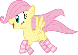 Size: 4761x3392 | Tagged: safe, artist:austiniousi, fluttershy, pegasus, pony, g4, clothes, female, filly, filly fluttershy, flying, simple background, socks, solo, spread wings, striped socks, transparent background, wings, younger