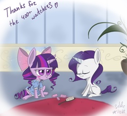 Size: 1200x1100 | Tagged: safe, artist:silbersternenlicht, rarity, twilight sparkle, g4, filly