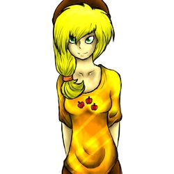 Size: 4000x4000 | Tagged: safe, artist:ixxogu, applejack, human, g4, hat, humanized