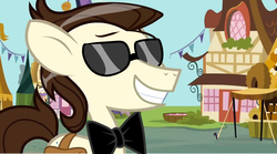 Size: 1152x641 | Tagged: safe, edit, edited screencap, screencap, gizmo, pony, g4, putting your hoof down, glasses, male, solo, sunglasses, swag