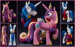 Size: 800x500 | Tagged: safe, artist:emilysculpts, princess cadance, shining armor, g4, customized toy, irl, photo, sculpture, toy