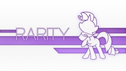 Size: 1920x1080 | Tagged: safe, artist:piranhaplant1, rarity, pony, g4, minimalist, solo, text, vector, wallpaper