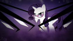 Size: 1920x1080 | Tagged: safe, artist:clueless313, artist:justaninnocentpony, rarity, pony, g4, glasses, solo, vector, wallpaper