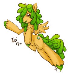 Size: 848x942 | Tagged: safe, artist:tiki-sama, oc, oc only, goo pony, original species, pegasus, pony, female, simple background, solo, toxic, white background