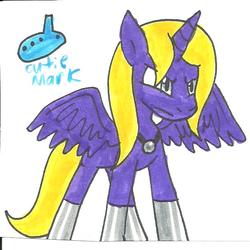 Size: 608x608 | Tagged: safe, artist:cmara, oc, oc only, alicorn, pony, alicorn oc, musical instrument, ocarina, traditional art