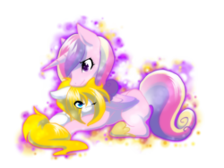 Size: 1024x768 | Tagged: safe, artist:thamutt, princess cadance, oc, oc:frolic, alicorn, pegasus, pony, g4, duo, female, filly, foal, hug, mare