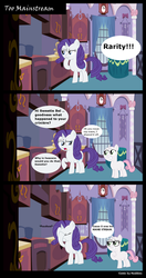 Size: 1024x1935 | Tagged: safe, artist:huskkies, rarity, sweetie belle, g4, bald, comic, facehoof, hipster, pun, sweetie bald, sweetiedumb