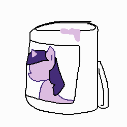 Size: 500x500 | Tagged: safe, artist:weaver, twilight sparkle, pony, g4, female, gif, glue, mug, non-animated gif, simple background, solo, white background