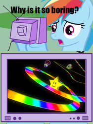 Size: 526x700 | Tagged: safe, rainbow dash, pony, g4, exploitable meme, gamerdash, male, mario kart, mario kart 64, meme, rainbow road, stars, super mario, super star, toad (mario), tv meme, wario