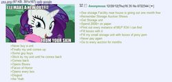 Size: 750x357 | Tagged: safe, rarity, pony, g4, /mlp/, 4chan, 4chan screencap, hub logo, solo, thread