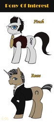 Size: 444x1000 | Tagged: safe, artist:eabevella, glasses, harold finch, john reese, person of interest, ponified