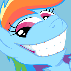 Size: 852x852 | Tagged: safe, rainbow dash, g4, faic, grin, smeel, smiling