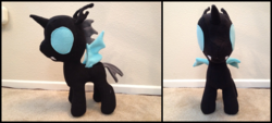 Size: 1706x768 | Tagged: safe, artist:lumenglace, changeling, holeless, irl, photo, plushie, solo