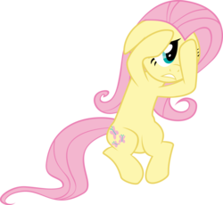 Size: 6000x5523 | Tagged: safe, artist:lunabubble-ede96, fluttershy, pegasus, pony, g4, sonic rainboom (episode), absurd resolution, female, floppy ears, scared, simple background, solo, transparent background, vector