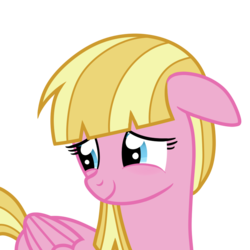 Size: 800x800 | Tagged: safe, artist:smile, meadow flower, pegasus, pony, g4, blushing, female, mare, simple background, solo, transparent background
