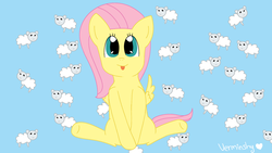 Size: 1920x1080 | Tagged: safe, artist:verminshy, fluttershy, sheep, g4, cute, filly